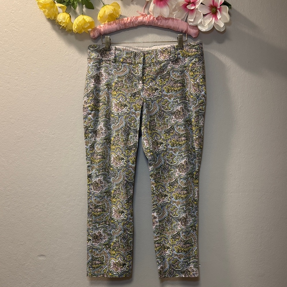 Ann Taylor Multi-Color Paisley Print Cropped Jeans